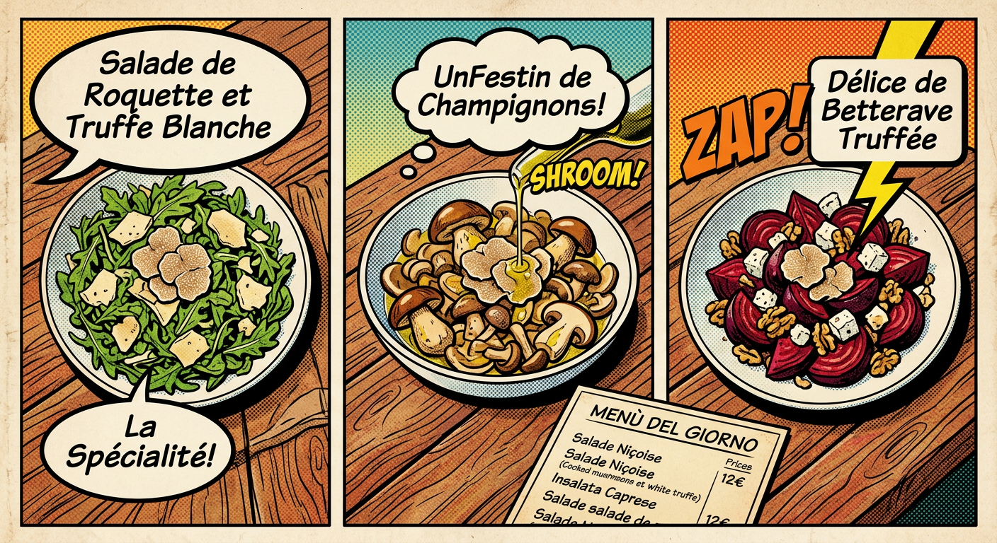 3 salades à la truffes blanche