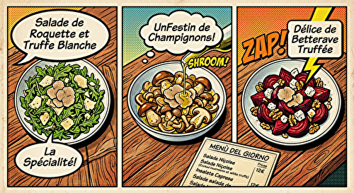 3 salades à la truffes blanche