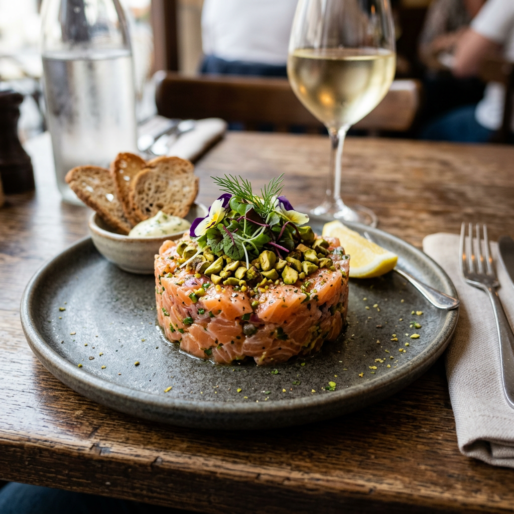 Tartare de Saumon à la Pistache