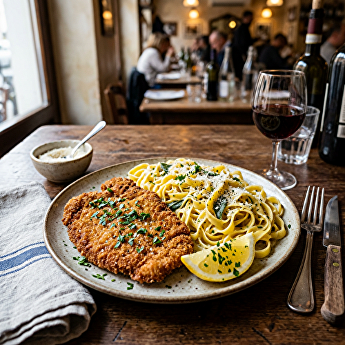 Escalope Milanaise, Tagliatelles Fraîches
