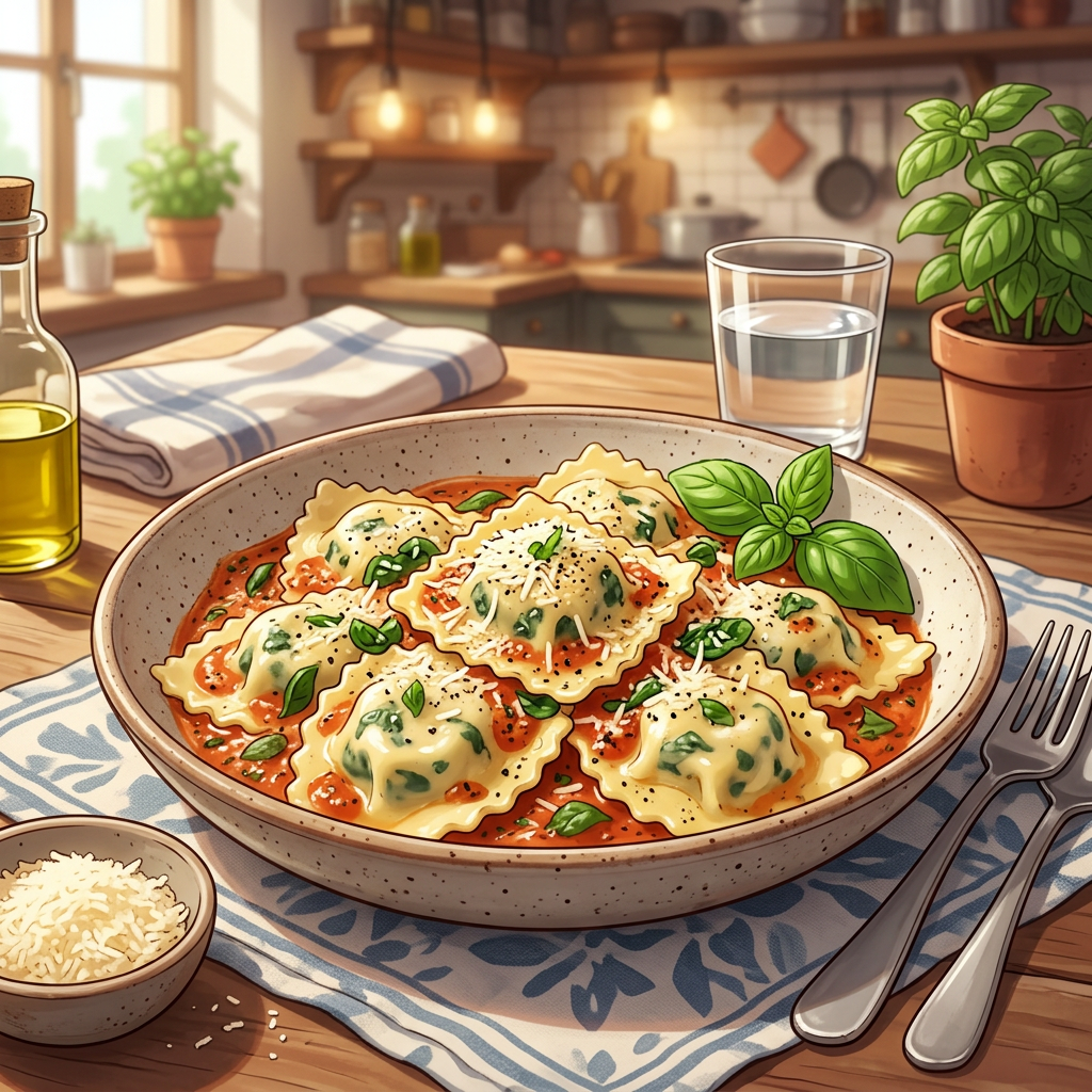 Ravioles Ricotta et Épinards