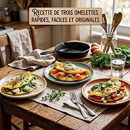 Recette de Trois Omelettes Rapides, Faciles et Originales