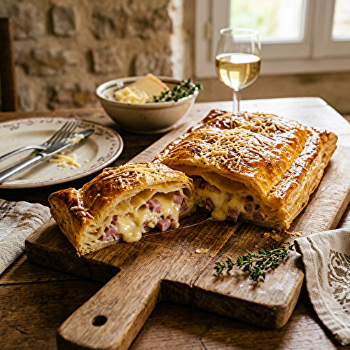 Feuilleté franc-comtois au comté et au jambon