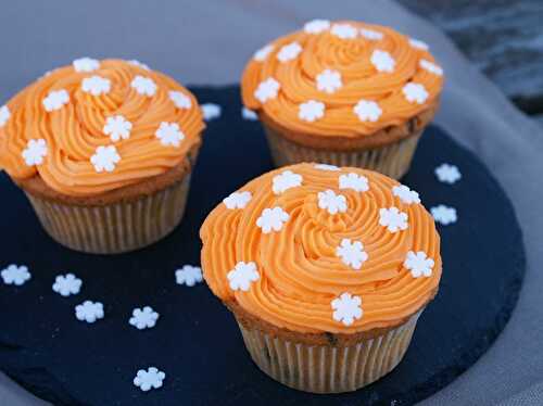 Cupcakes aux granulés de chocolat, topping mascarpone à l'orange