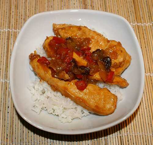 Escalopes de poulet au chutney de mangues