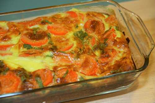 Clafoutis with carrots and cilantro