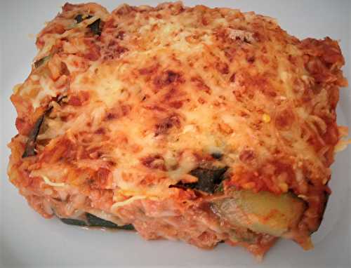 Gratin with zucchini, tuna and rice