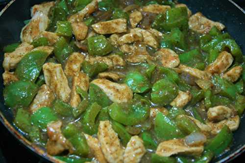 Pork and Bell peppers with black pepper Sauce