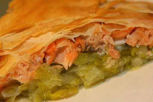 Salmon and leek puff pastry