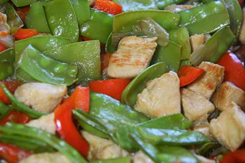Turkey stir-fry with snow peas and bell pepper