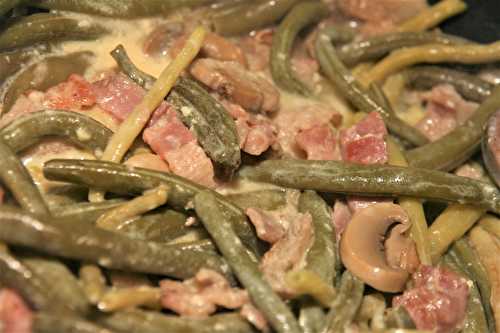 Haricots verts à la carbonara