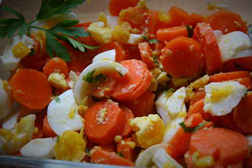 Cooked Carrot Salad with hard-boiled eggs