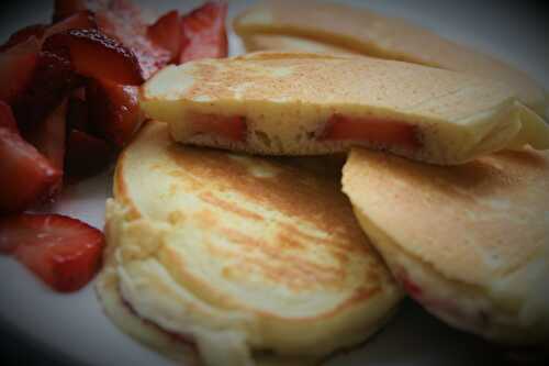 Pancakes fourrés aux fraises