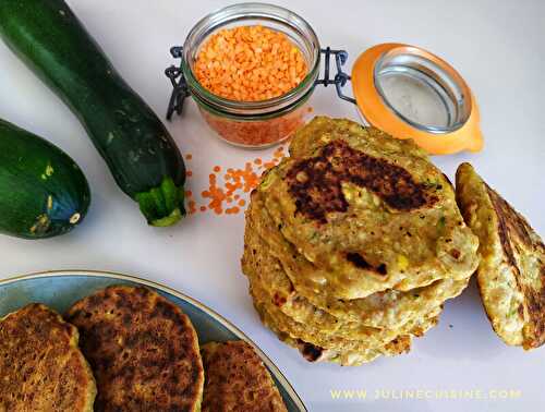 Galette de lentilles corail et courgette - IG bas, végétarien