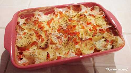 Gratin de pommes de terre au poivron