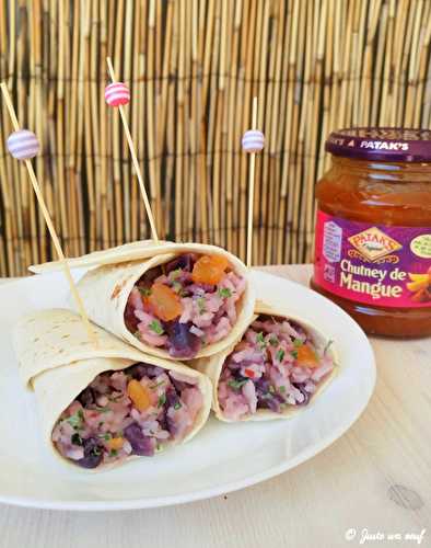 Mini wrap au chou rouge et chutney de mangue