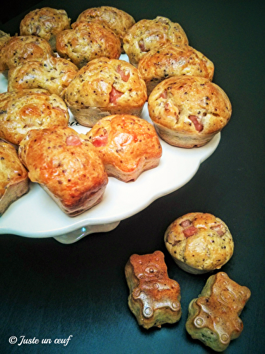 Muffins à la moutarde à l'ancienne, jambon et emmental