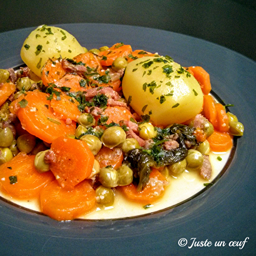 Petits pois carottes façon jardinière