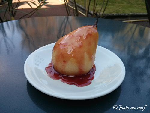 Poire cuite à la gelée de groseilles