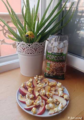 Popcorn caramélisé aux pêches