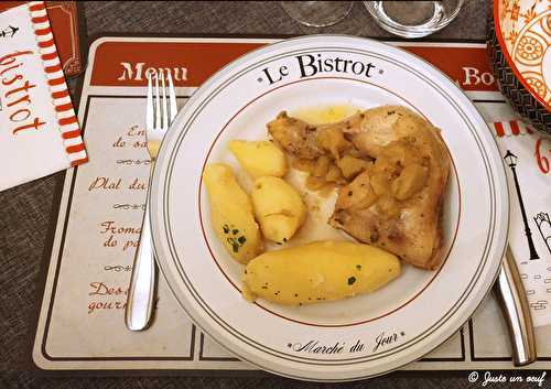 Poulet mijoté à la bière et aux pommes