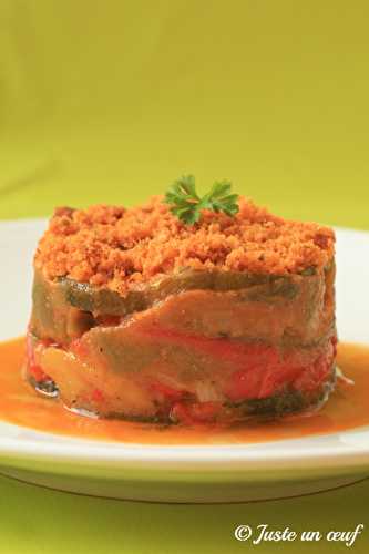 Ratatouille en médaillon et son crumble salé