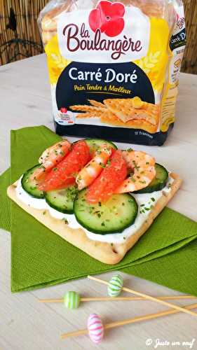 Tartine concombre-crevettes