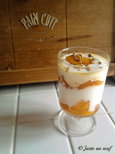 Verrine de pêche au fromage blanc