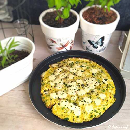 Frittata petits pois et mozzarella 