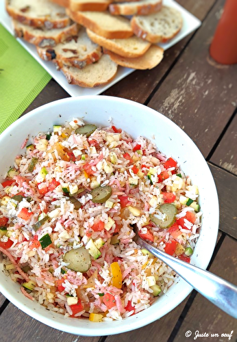 Salade de riz au bacon 