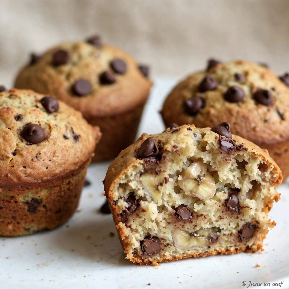 Muffins banane et pépites de chocolat