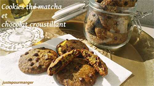Cookies thé matcha et chocolat croustillant
