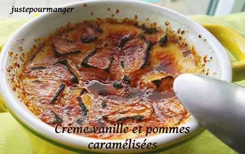 Crème vanille et pommes caramélisées