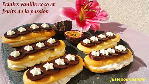 Éclairs coco vanille et fruits de la passion