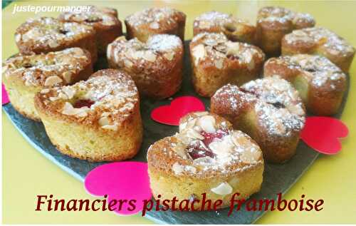 Financiers pistache framboises