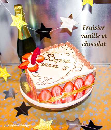 Fraisier vanille et chocolat