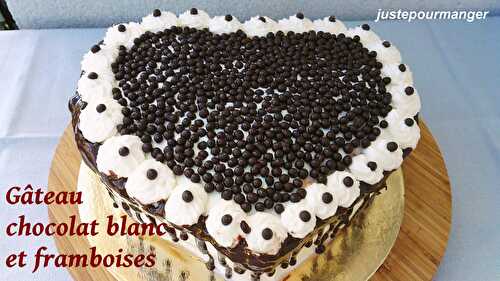 Gâteau chocolat blanc et framboises