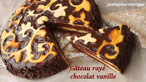 Gâteau rayé chocolat vanille