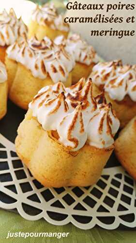 Gâteaux poires caramélisées et meringue