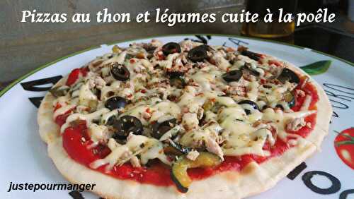 Pizza au thon et légumes cuite à la pôele