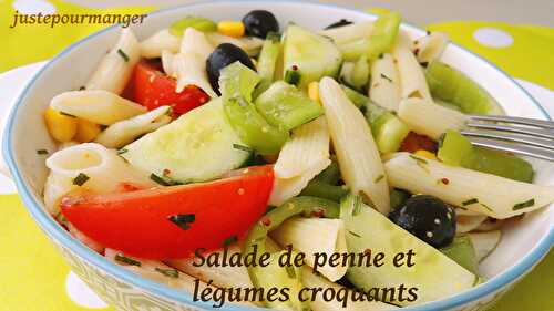 Salade de penne avec ses petits légumes croquants
