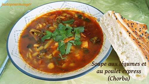 Soupe aux légumes et au poulet express (Chorba)