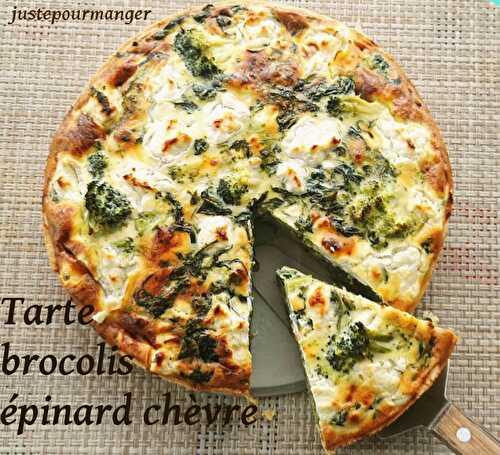 Tarte brocolis épinard et chèvre