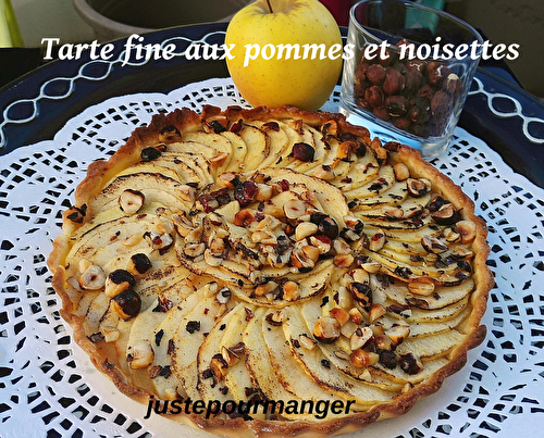 Tarte fine aux pommes et éclats de noisettes