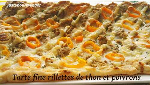 Tarte fine rillettes de thon et poivrons