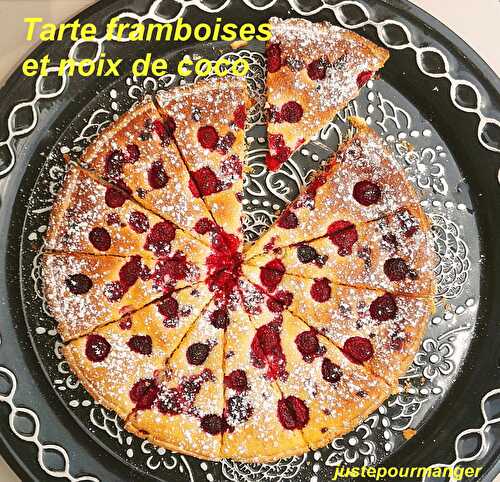 Tarte noix de coco et framboises