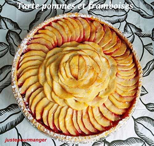 Tarte pommes et framboises