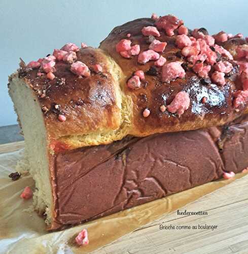 Brioche comme au boulanger, éclats de Pralines rose