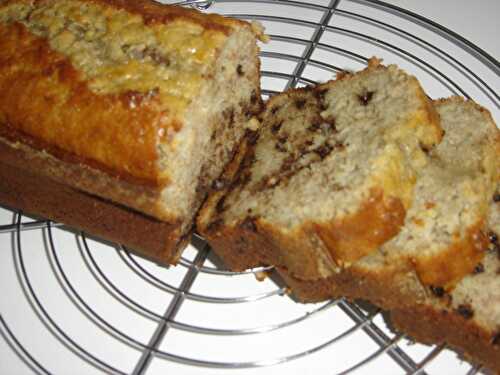 Cake à la banane, pépites de chocolat