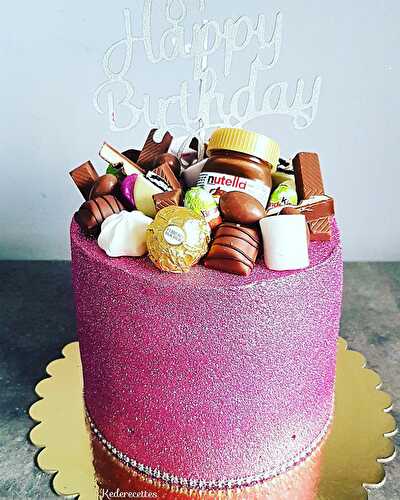 Glitter cake rose Girly gourmand